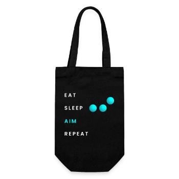 Eat Sleep Aim Repeat - Geschenkbeutel für Flaschen - Schwarz - Vorne