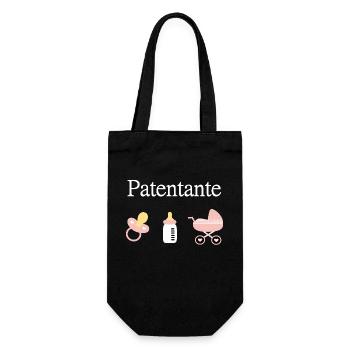 Patentante Geburt Mädchen Taufe - Geschenkbeutel für Flaschen - Schwarz - Vorne