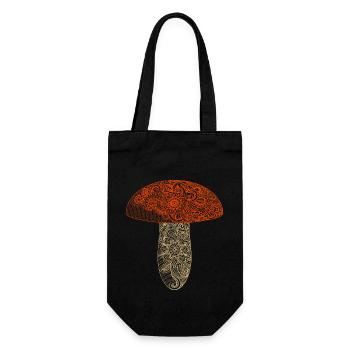 Mushroom - Gift Bag for Bottles - black - Front
