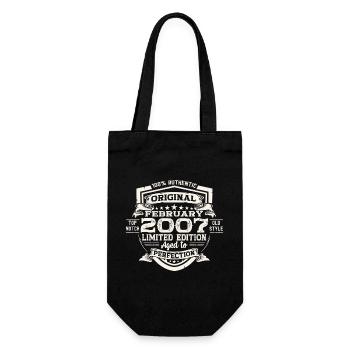 February vintage 2007 16th birthday gift man - Gift Bag for Bottles - black - Front