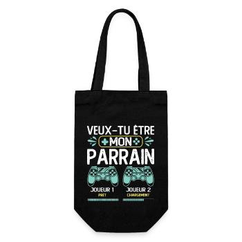 Veux-tu être Mon Parrain Gamer Demande Parrain - Sac à bouteille - noir - Devant