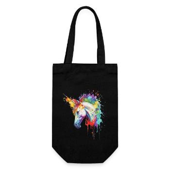 Unicorn Magic Fantasy Fable Colorful Colors Art - Gift Bag for Bottles - black - Front