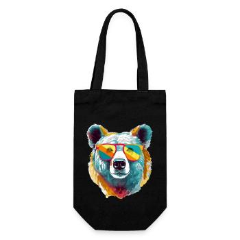 Icko l'ours cool - Sac à bouteille - noir - Devant