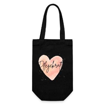 Pflegekraft Herz – Aquarell Liebe Pflege Schön - Geschenkbeutel für Flaschen - Schwarz - Vorne