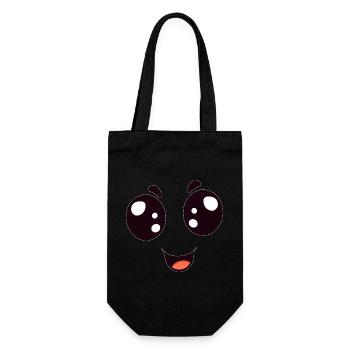 Eyes, mouth that laughs and looks cute Halloween - Gift Bag for Bottles - black - Front