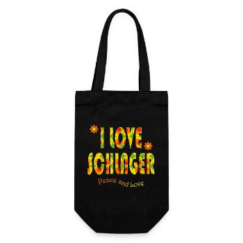I LOVE SCHLAGER - Geschenkbeutel für Flaschen - Schwarz - Vorne