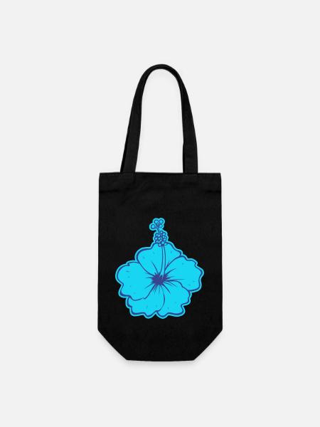 Die Hibiskusblüte - Geschenkbeutel für Flaschen - Schwarz