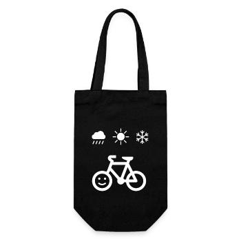 HappyBike - Cycling Weather - white - Geschenkbeutel für Flaschen - Schwarz - Vorne