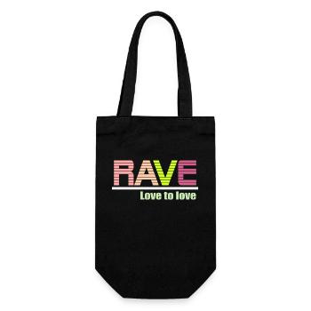 Rave Liebe zu Liebe - Geschenkbeutel für Flaschen - Schwarz - Vorne