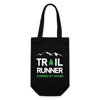Trail Runner - Powered by Nature - Geschenkbeutel für Flaschen - Schwarz - Vorne
