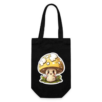 Drôle de champignon de dessin animé - Sac à bouteille - noir - Devant
