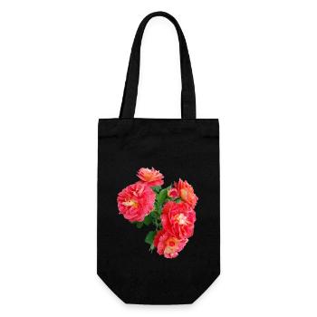 Red rose bush - Gift Bag for Bottles - black - Front