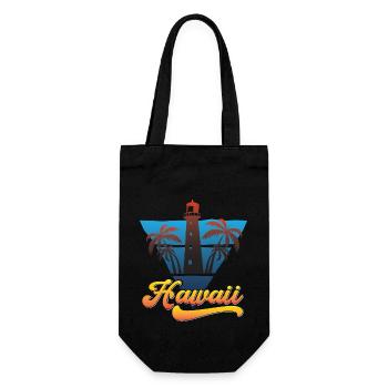 Hawaii Beach Lighthouse Design - Gift Bag for Bottles - black - Front
