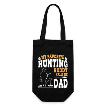 My Favorite Hunting Buddy Calls Me Dad - Geschenkbeutel für Flaschen - Schwarz - Vorne
