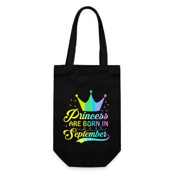 birthday happy september born in funny party queen - Gift Bag for Bottles - black - Front