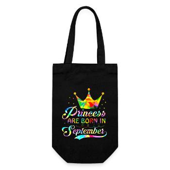 birthday happy september born in funny party queen - Gift Bag for Bottles - black - Front