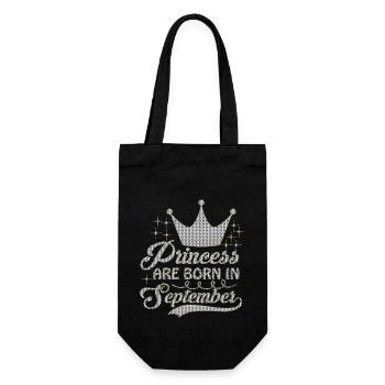 birthday happy september born in funny party queen - Gift Bag for Bottles - black - Front
