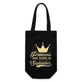 birthday happy september born in funny party queen - Gift Bag for Bottles - black - Front