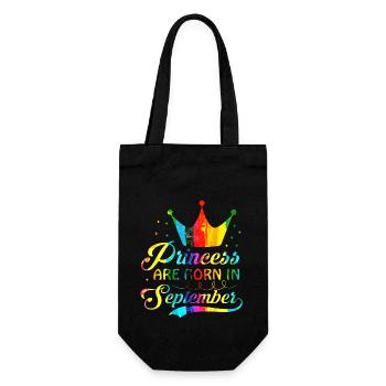 birthday happy september born in funny party queen - Gift Bag for Bottles - black - Front