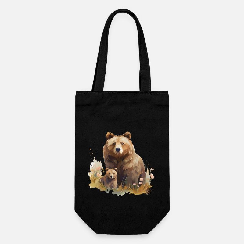 MAMA GRIZZLY - Geschenkbeutel für Flaschen - Schwarz