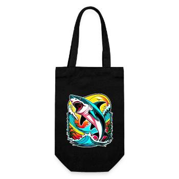 requin - Sac à bouteille - noir - Devant