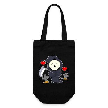 Sensemann Halloween Grab - Geschenkbeutel für Flaschen - Schwarz - Vorne