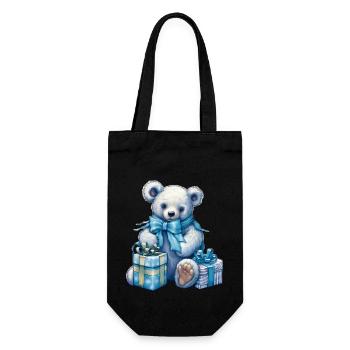 blue teddy 5 - Geschenkbeutel für Flaschen - Schwarz - Vorne