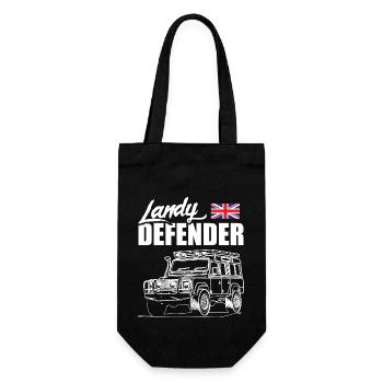 Landy Defender - Geschenkbeutel für Flaschen - Schwarz - Vorne