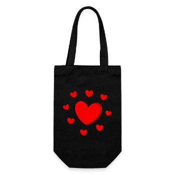 Saint-Valentin cœur rouge, st.valentin - Sac à bouteille - noir - Devant