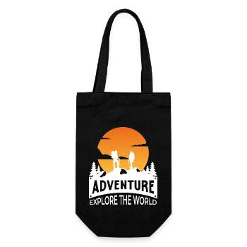 Wanderausflug Outdoor Abenteuerurlaub - Geschenkbeutel für Flaschen - Schwarz - Vorne
