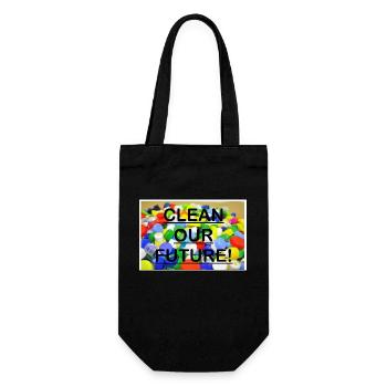 Kunststoff der Zukunft - Geschenkbeutel für Flaschen - Schwarz - Vorne