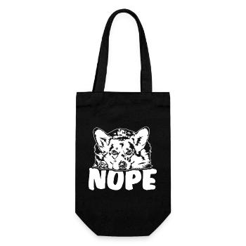 Welsh Corgi Nope Dog Saying Dogs Wilsigns - Gift Bag for Bottles - black - Front