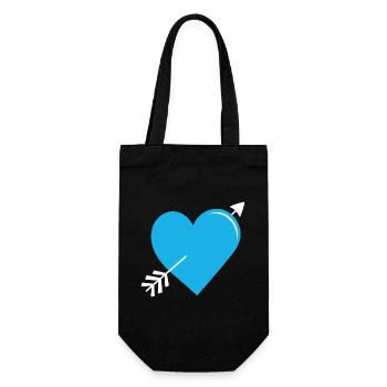 Flèche Coeur Bleu - Sac à bouteille - noir - Devant