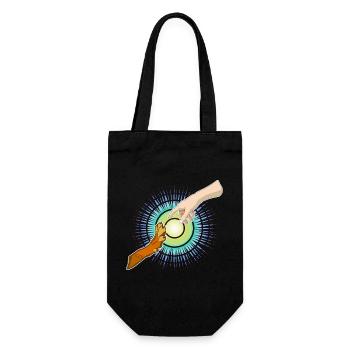 Dog's Paw, Human Hand - Gift Bag for Bottles - black - Front