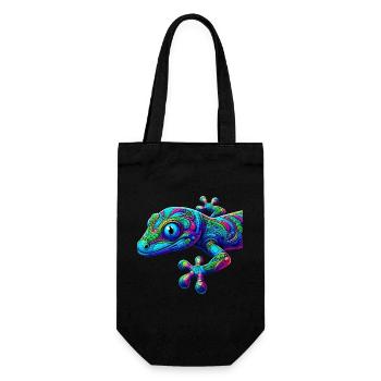 Gecko - Geschenkbeutel für Flaschen - Schwarz - Vorne
