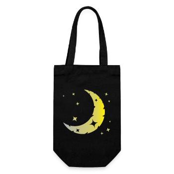 Mond und Sterne - Geschenkbeutel für Flaschen - Schwarz - Vorne