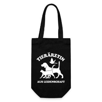 Tierärztin aus Leidenschaft - Geschenkbeutel für Flaschen - Schwarz - Vorne