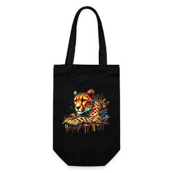 Cheetah - Gift Bag for Bottles - black - Front