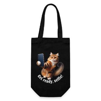 Get ready, selfie-8 - Gift Bag for Bottles - black - Front