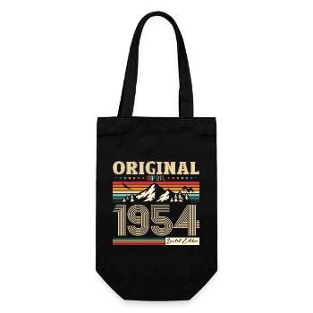 70. Geburtstag Mann Original April Jahrgang 1954 - Geschenkbeutel für Flaschen - Schwarz - Vorne