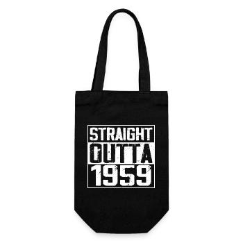 Straight Outta 1959 Retro 1959 Jubiläumsgeschenk - Geschenkbeutel für Flaschen - Schwarz - Vorne