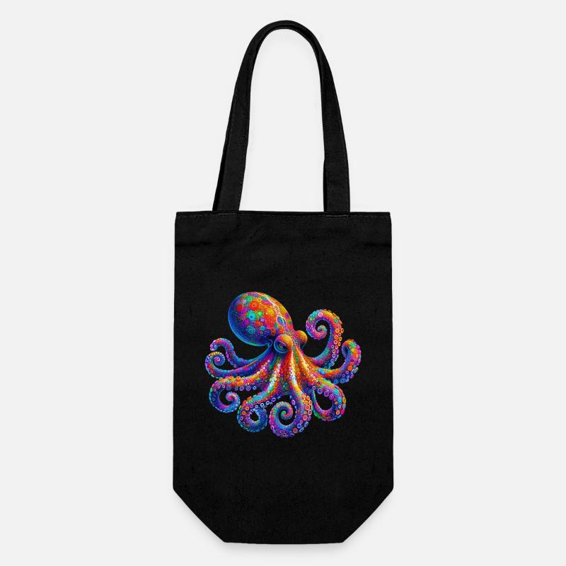 Krake - Geschenkbeutel für Flaschen - Schwarz