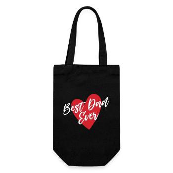 Bestes Papa-Herz aller Zeiten - Geschenkbeutel für Flaschen - Schwarz - Vorne