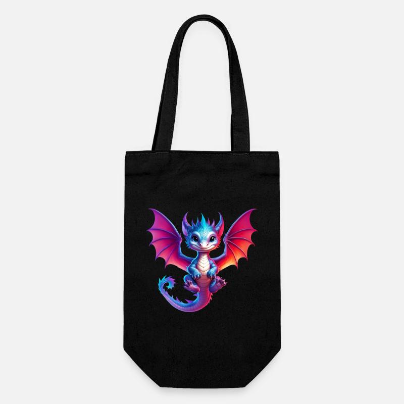 Drache - Geschenkbeutel für Flaschen - Schwarz