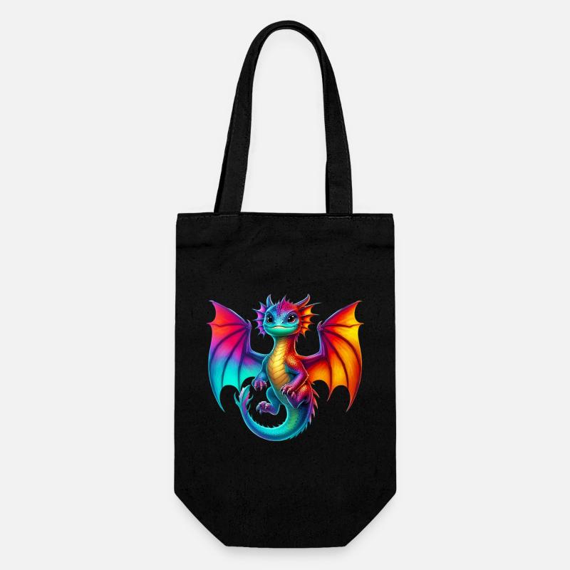 Drache - Geschenkbeutel für Flaschen - Schwarz