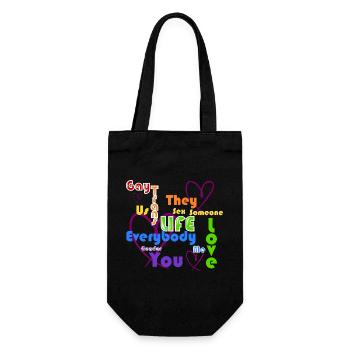 LGBTQ-Leben Liebe Bunt - Geschenkbeutel für Flaschen - Schwarz - Vorne