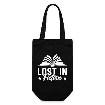 LOST IN FICTION - Gift Bag for Bottles - black - Front