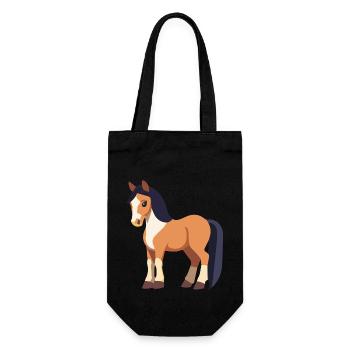 Süßes Pferd - Geschenkbeutel für Flaschen - Schwarz - Vorne