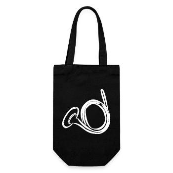 French Horn Drawing - Gift Bag for Bottles - black - Front