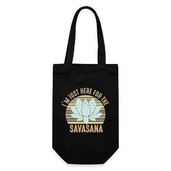 I'm Just Here For The Savasana Cool Yoga Retro - Geschenkbeutel für Flaschen - Schwarz - Vorne